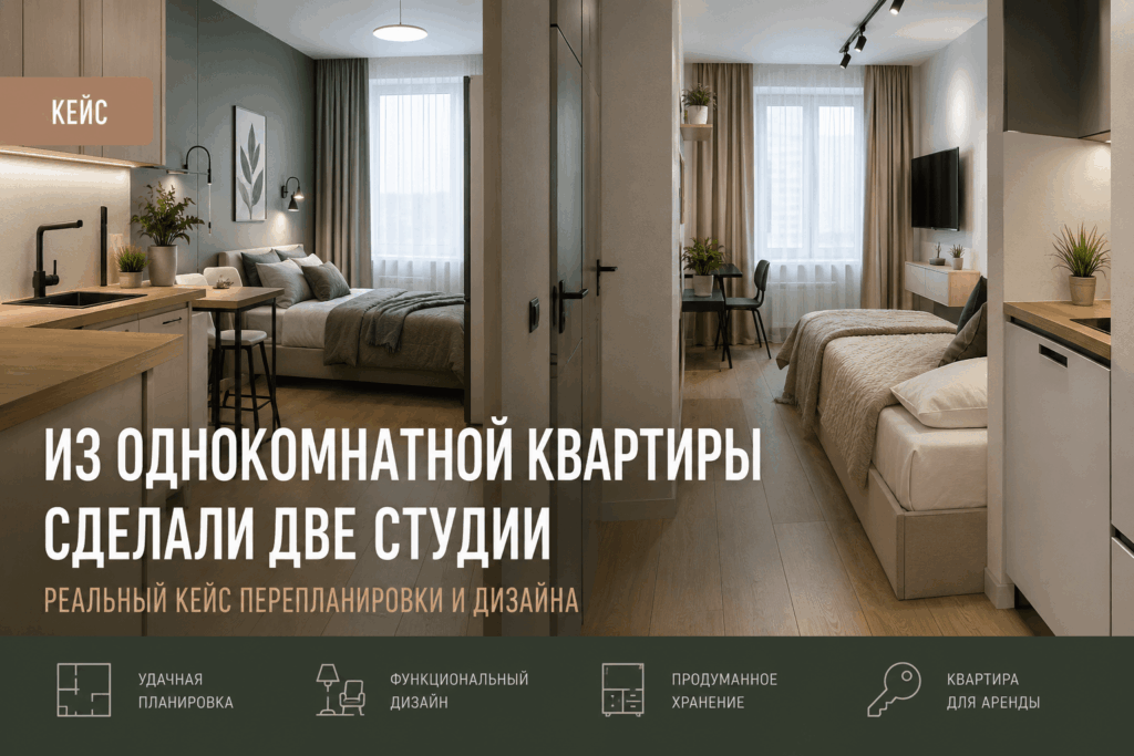кейс перепланировки 1 комнатной квартиры