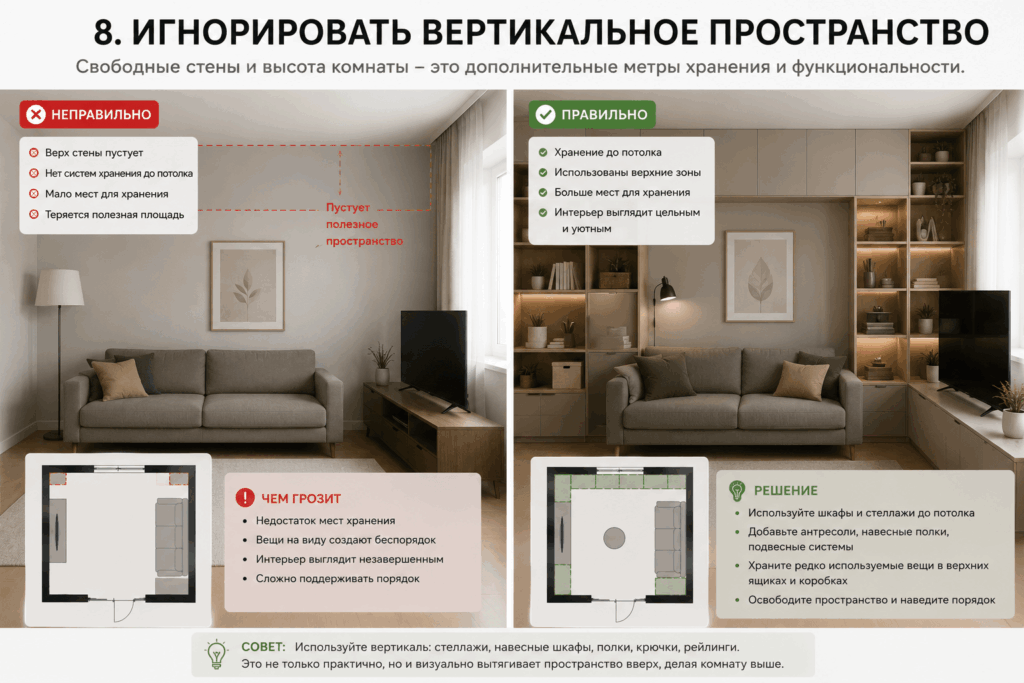 Игнорировать вертикальное пространство