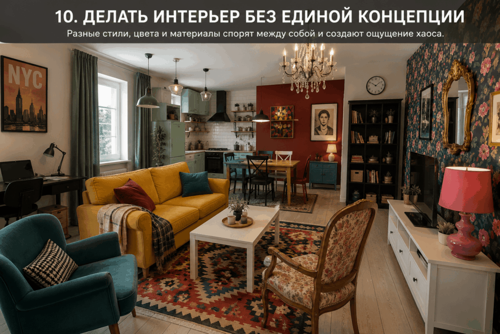 интерьер без единой концепции