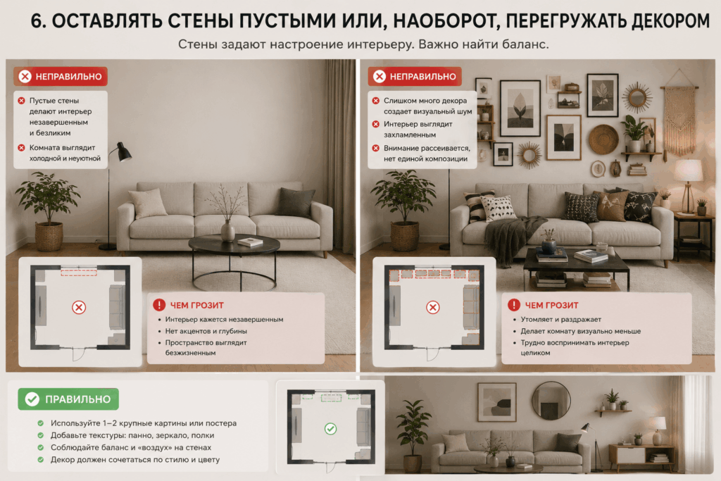 Оставлять стены пустыми