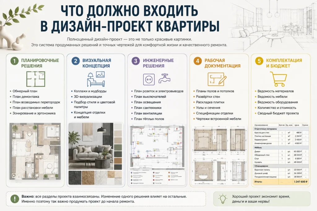 Что должно входить в дизайн-проект квартиры