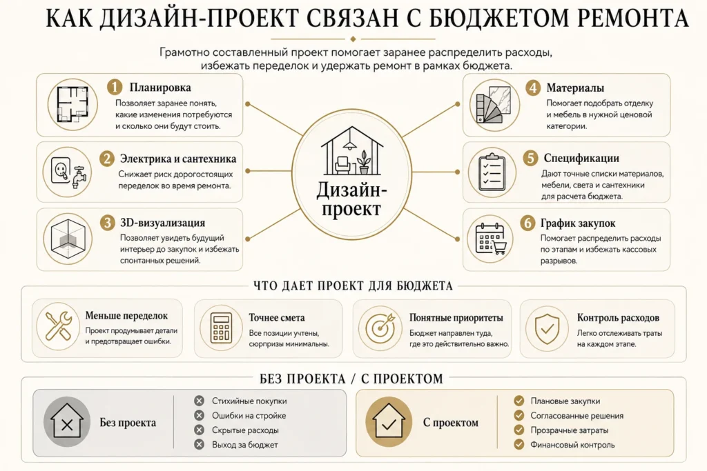 Как дизайн-проект связан с бюджетом ремонта