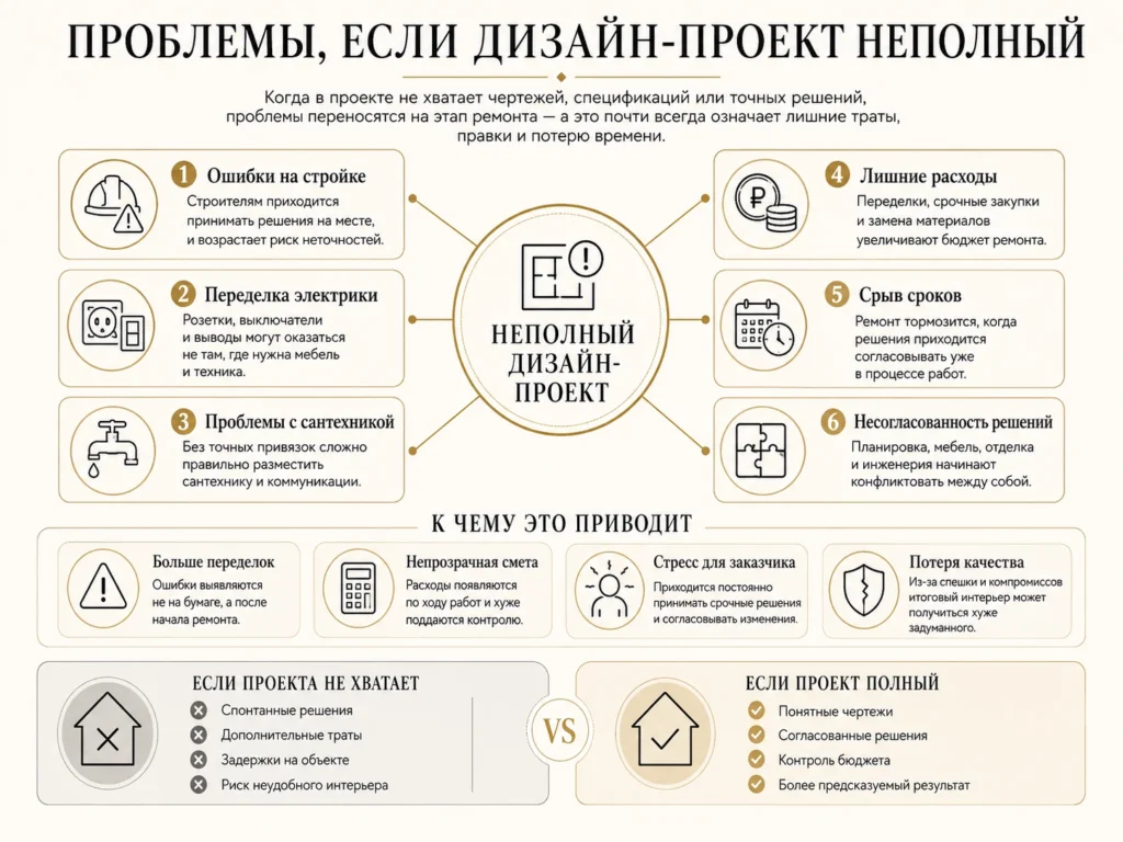 Проблемы неполного дизайн-проекта квартиры